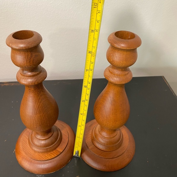 Vintage Hand Made Wooden Candle Holder - Picture 6 of 8